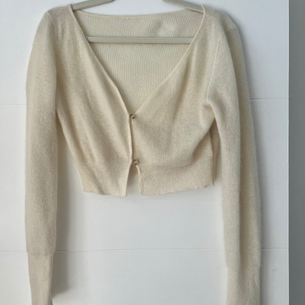 Women's Natural Le Cardigan Alzou Cropped Cardigan